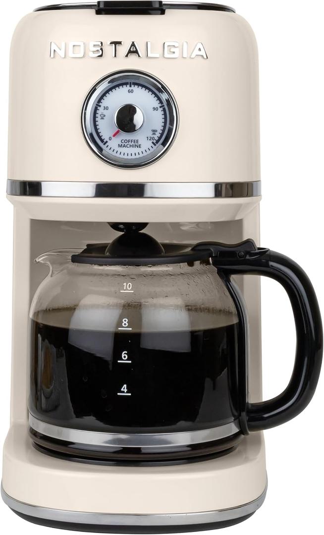 Nostalgia Classic Retro 10 Cup Coffee Maker, Cream