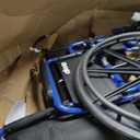 Drive Medical Blue Streak Lightweight Wheelchair - Portable Folding Mobility Aid - Swing-Away Footrests - Desk Arms - Durable Steel Frame - Easy Transport & Storage - 18-Inch Seat