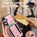 Shorogyt for Galaxy A15 5G Cute Kawaii Leather Phone Case - Compatible with Magsafe Wallet Magnetic Credit Card Holder Peach Blossom Design Phone Cover for Women Girls, Fits 7 Cards