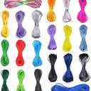 Nylon Cord for Bracelet Making 1.5mm Nylon Cord Rattail Cord 20 Bundles 219 Yard Silk Satin Cord Satin Cord Nylon Cord for Jewelry Making Chinese Knotting Cord Strings for Bracelets