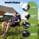 Homcosan Oversized Camping Chairs for Adults, Heavy Duty Padded Outdoor Chairs with Cup Holder and Cooler Pocket, Portable Lawn Chairs, Support 500 lbs, Suitable for Outside Use, Grey, 2 PCS