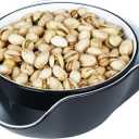 Pistachio Bowl, Snack Serving Dish, Double Dish Nut Bowl with Nut Seeds Shell Storage, Pistachios, Peanuts, Cherries, Popcorn, Edamame, Fruits, Snacks, and Candy Serving Bowl, Black & White