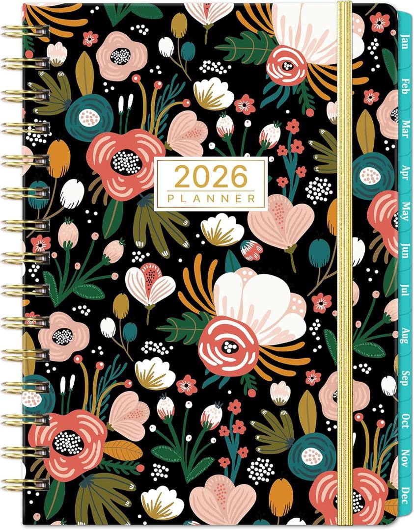 2026 Planner - 2026 Weekly Monthly Planner from January to December 2026, Agenda with Thick Paper, Pocket, Tabs, 6.4 x 8.5'' (Black)