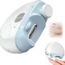 Electric Smart Nail Clippers for Adults, Seniors, 3 Speeds Strong Power Automatic Nails Trimmer with Polisher, Light, Clip Storage, Rechargeable Toenail Clippers for Thick Toenails （White）