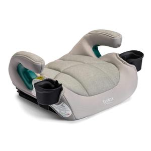 Britax UpNGo Click Backless Booster Car Seat with Rigid Latch, Lightweight and Portable Travel Booster with Slim Design and PosturePlus, Accommodates Kids up to 120 Lbs and 63 Parchment, Manufacturing Date: 2026/02/07