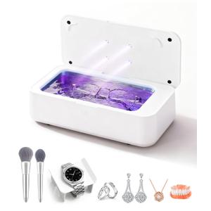 Ultrasonic Jewelry Cleaner, 48KHz Professional Ultrasonic Cleaner Machine for Jewelry, Eyeglasses, Rings, Watch Strap, Dentures- Dual Cleaning Modes, 304 Stainless Steel Tank