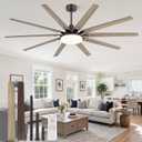 72 inch Large Oil Rubbed Bronze Ceiling Fans with Lights and Remote, Indoor/Outdoor Farmhouse Ceiling Fan with 10 Blades, 32W LED light 3 CCT, 6 Speed Reversible Quiet DC Motor, Dual Finish Blades