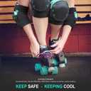 Dark Lightning Kids/Junior/Youth Knee Pads Elbow Pads Wrist Guards 3 in 1 Protective Gear, for Skateboard,Roller Skate,Inline,Cycling,MTB Bike,Scooter(Green,M)