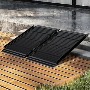 KOLOTOOL Portable Wheelchair Ramp Black 2FT 800 lbs Non-Slip Threshold Ramps Handicaps Ramps Aluminum Folding Ramps Wheel Chair Ramp for Home Steps Doorways Stairs Scooter 24" Lx 29.2" Wx2H