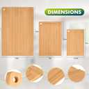 Durable Bamboo Cutting Boards for Kitchen  3-Piece Set with Deep Juice Grooves, Carbonized Surface & Heavy-Duty Design, Perfect for Charcuterie, Meat, and Vegetables