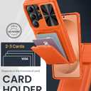 SSLOTSCASE for Samsung Galaxy S26 Ultra Case with Hidden Card Holder & Camera Stand & Adjustable Kickstand & Slide Camera Cover & Wallet, Military-Grade Heavy Duty Phone Cover for S26 Ultra, Orange