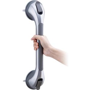 TAILI Shower Grab Bar 16 Inch Suction Cup Grab Bars for Bathroom, Removable Shower Safety Handle Heavy Duty Bathtub Grip for Seniors & Elderly, Strong Handrails No Drilling Waterproof, Silver