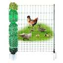 Electric Poultry Netting, 48" x 164' Electric Fence Netting with Double Spiked Fiberglass Posts, Electric Chicken Fence for Poultry in Backyards, Homesteads, Farms and Ranches