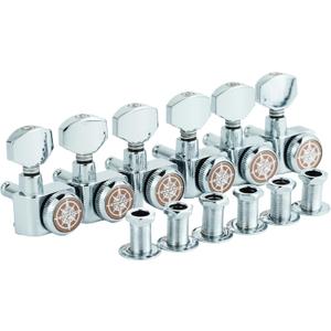 Guyker 6 In-line Guitar Locking Tuners  1:18 Locking Tuning Key Pegs Tuners  Chrome