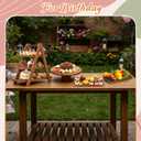 RattanView Wooden Dessert Table Display Set of 4 Wood Dessert Tower Rustic Rectangular Cake Stand 3 Tier Brown Serving Tray Farmhouse Cupcake Platter for Wedding Reception, Tea Party, Baby Shower