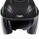 YEMA Open Face Motorcycle Helmet, DOT Approved 3/4 Moped Helmets with Dual Visor Quick Release Buckle for Adults - Scooter/Street Bike (TK-Yellow, Medium)