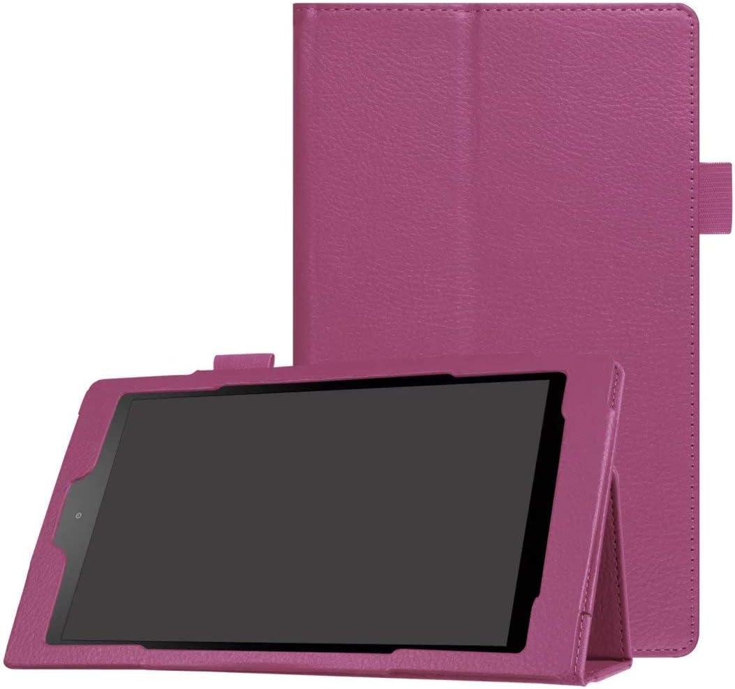 for Amazon New Kindle Fire HD 8 HD8 (2016 Release,6th Generation) (2017 Release, 7th) (2018 Release,8th) Cover Ultra Slim Folio Stand Leather Case +1x Clear Screen Protector (Li-Purple)