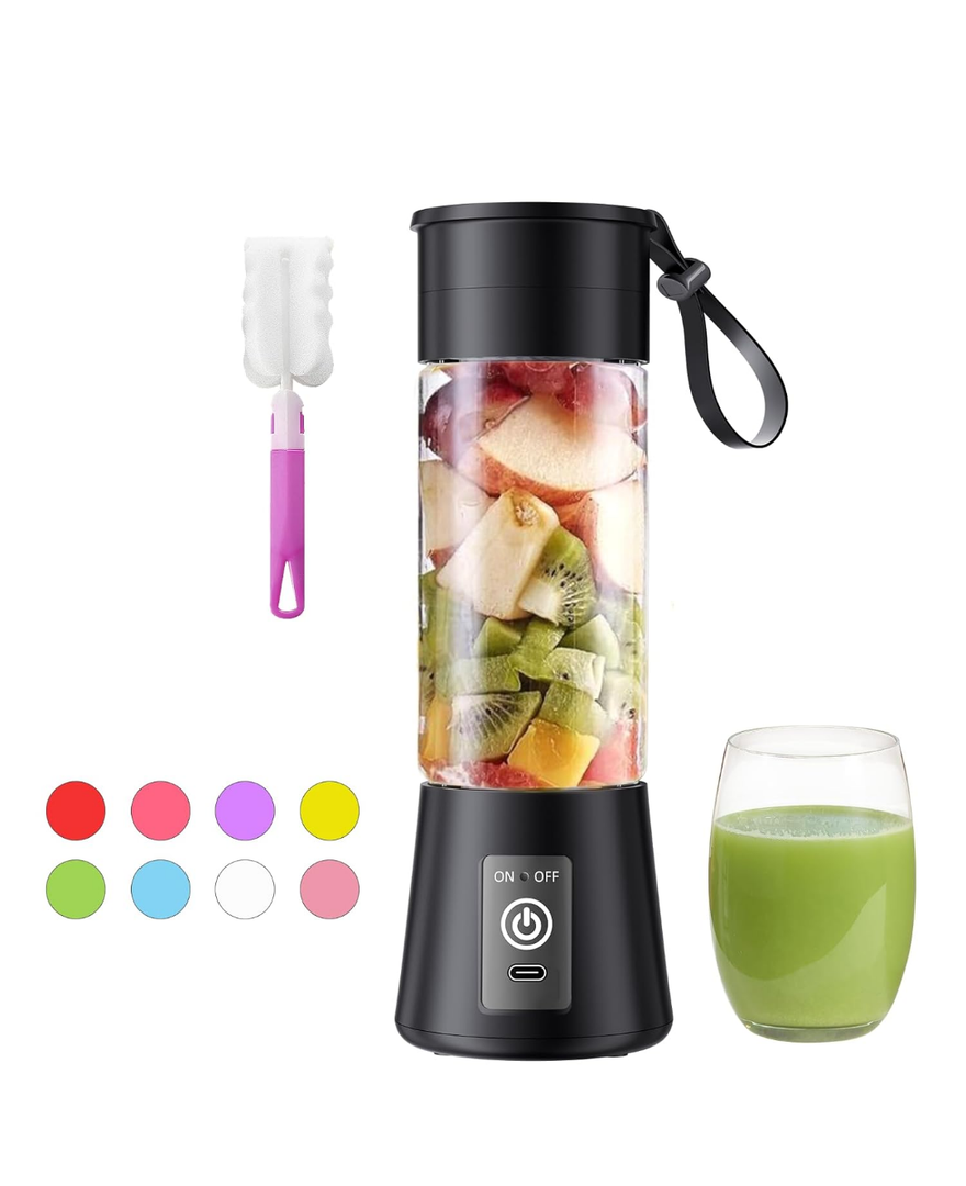 Cordless Portable Personal Size Blender - 2025 Upgraded New Blender for Shakes and Smoothies with 13 Oz BAP Free Juice Cup, USB-C Rechargeable Freshly Squeezed for Picnic/Sprots/Office