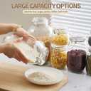 ODBCYWM 17oz Glass Food Storage Jars with Airtight Lids, Set of 6 Clear Preserving Seal Wire Clip Fastening Canisters for Kitchen Canning, Flour, Cereal, Pasta, Sugar, Beans, Pickling Jars 