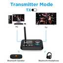 Bluetooth Transmitter Receiver 3-in-1 Bluetooth 5.0 Audio Adapter for 2 Headphones With Bypass Volume Control Low Latency Long Range LCD Display ON/OFF Optical AUX RCA for TV Home Stereo Speaker