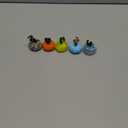 5 Pcs Blown Glass Pumpkin Figurines Collectibles, Small Crystal Glass Art Pumpkin Ornament for Halloween Thanksgiving Fall Home Decoration (Multicolor)