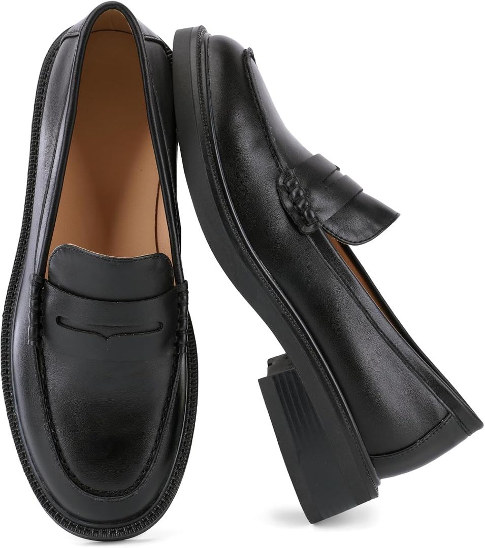 Loafers for Women Classic Penny Loafers Slip On Flat Shoes, Comfortable Casual Dress Shoes for Work Office Travel Everyday Walking 10