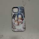 Compatible with iPhone 15 Case,The Snowman Family Four Pattern 2 in 1 Double Protection,Anti-Scratch Shockproof Christmas Case for iPhone 15