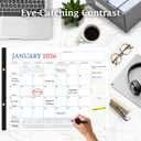 Large Desk Calendar 2026-2027, 18 Months Planner Pad From Jan 2026-Jun 2027, 22" x 17" Wall Calendar Classic Design with Habit Tracker Section, To-Do List, Notes, for Office, Home, School- Blue-Red