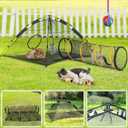 3-in-1 Cat Tent Set for Indoor and Outdoor Cat Enclosures(Pop Up Cat Tent and Tunnel) Cat Playpen X-Large Portable Cat Tunnel Play Tents for Cats Dogs and Small Animals