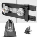 Double Door Locking Device, French Door Lock Security Barricade, Keyed Extra Door Lock for Doors with Double Handles/Knobs/Levers, All Metal Construction, Safety U-Shaped Bar Prevent Kick Ins