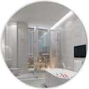 Mirrors for Wall Decor, Nordic, Bathroom Wall-Mounted Cosmetic Mirror Large Round Mirror, for Bedrooms, Hotel, Dressing, Club Hall (Color : White, Size : 50cm)