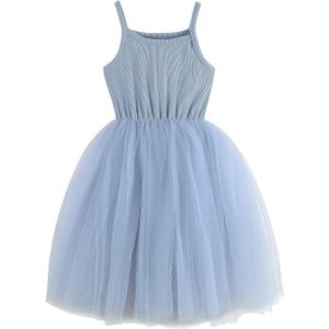 Baby Girls Tutu Dress Long Sleeve Toddler Sleeveless Dresses Infant Tulle Sundress (4T, 4-blue)