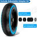 13 Inch Flat Free Wheels Tires 4.00-6 Solid Replacement with Universal 5/8" Axle Bore Hole, 8 Spacers and 4 Pins, for Wheelbarrow, Garden Wagon, Hand Truck, Trolley, Lawn Mower, 2 Pack