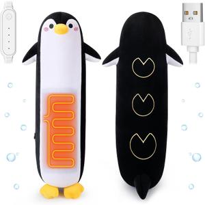 Heating Pad for Period Cramps and Menstrual Pain Relief,USB Portable Electric Heating Pad,20 Penguin Plush Heating Pads Stuffed Animal,Soft Kawaii Plushies for Women Mom Gifts