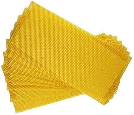 Beehive Waxed Coated Foundation Sheet 30pcs Honeycombs Bee Wax Nest Foundation Bee Keeping Supplies Non-Toxic Deep Hive Sheets8 1/3 x 16 5/7 Inch