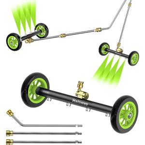 Undercarriage Pressure Washer Attachment 16 Inch Power Washer Water Broom with 4 Nozzles Dual-Function Pressure Washer Undercarriage Cleaner With 3 Pieces Extension Wand 4000 PSI