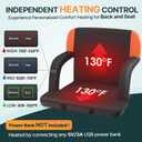 HOPERAN Dual-Sided Heated Stadium Seats for Bleachers with Back Support, 3 Levels Heating Bleacher Seats with Backs and Cushion Wide, 5 Pockets Portable Stadium Chair for Outdoor Sports (Orange), 21" Regular
