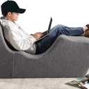 ZINUS Lotus Zero Gravity Chaise Lounger, Foam Recliner for Living Room, Ergonomic Positioning for Better Relaxation, Pillow Included, No Assembly, Dark Grey