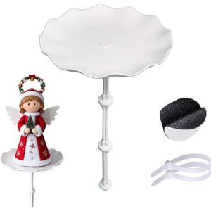 Christmas Tree Topper Holder Planar Holiday Universal Tree Topper Stabilizer Plastic Support Rod Adjustable stabilize Seasonal Treetop Ornaments Angle Tree Toppers Supporter Round Base (medium)