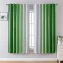 MIUCO Blackout Curtains & Drapes for Bedroom Living Room 63 Inch Length Green and White Room Darkening Ombre Curtains Rod Pocket & Back Tab Curtains Thermal Insulated Light Blocking 2 Panels Set, 52"W x 63"L