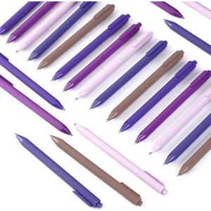 Dinifee 100 Pcs Ballpoint Pens Bulk Retractable Writing 1. 0 mm Black Ink Cute Pens Smooth Writing Color Fancy Gift for Teacher Student Employee Office School Home Baby Shower Supplies (Purple Series)