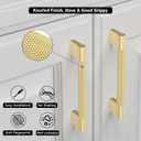10 Pack 7-1/2"(192mm) Gold Handles for Cabinets Kitchen Brushed Gold Cabinet Pulls Knurled Cabinet Hardware Drawer Pulls for Cupboard