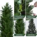 3FT Artificial Topiary Cedar Trees, Fake Cedar Plant with Pot for Indoor Outdoor Decor, Faux Greenery Potted Tree, UV Resistant Artificial Plants for Home Garden Office Porch