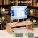 Bamboo Monitor Stand for Desk, 3-Level Adjustable Monitor Riser, Wooden Desktop Shelf Organizer, Portable and adjustable Laptop Stand for Desk, Macbook stand and Computer Tower Stand, TV Riser Printer Stand, Space Saving Desk Shelf