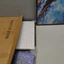 Framed Blue Abstract Wall Art Set, 3-Piece Blue White Gold Canvas Prints Paintings Artwork for Walls, Modern Abstract Pictures for Living Room, Dining Room, Bedroom, Home Office Wall Decor