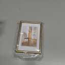 Fkvat 3.5x5 Picture Frame Set of 4, Wallet Size Small Brass Photo Frames for 3.5 x 5, Display Horizontal & Vertical for Desktop and Wall Hanging, Metal Thin Modern and Simple Style (4 Pack)