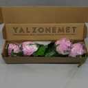 YalzoneMet 3.5'' Big Bloom Rose Artificial Flowers Purple 4Pcs Real Touch Rose Faux 17.7 Inch Long Stem Austen Roses Peonies Fake Flowers for Home Kitchen Party Christmas Flower Wedding Decor