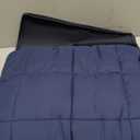 CuteKing Weighted Blanket for Adults (15lbs, 48"x72", Navy Blue) Heavy Blanket for 140-150lbs, Weighted Blanket for Cooling & Heating with Premium Glass Beads, Thick Blanket for Adult All-Season