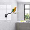 2pc Parrot Perch Stand with Suction Cup, Natural Wood Bird Perch, Adjustable 5.9 Inch for Small and Medium Birds, Promotes Healthy Beaks and Nails, fit for Bird, Cockatoo, Macaw, Parakeet