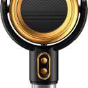 Puff Hide Smokeing Fan for Smoking Indoors, Black Gold Electric Smokeaway Purifier Fan Portable Table Smoke Air PuriferFan Adjustable Angle Kitchen Mini Filter Smoke ExhaustFan(Plug-In)
